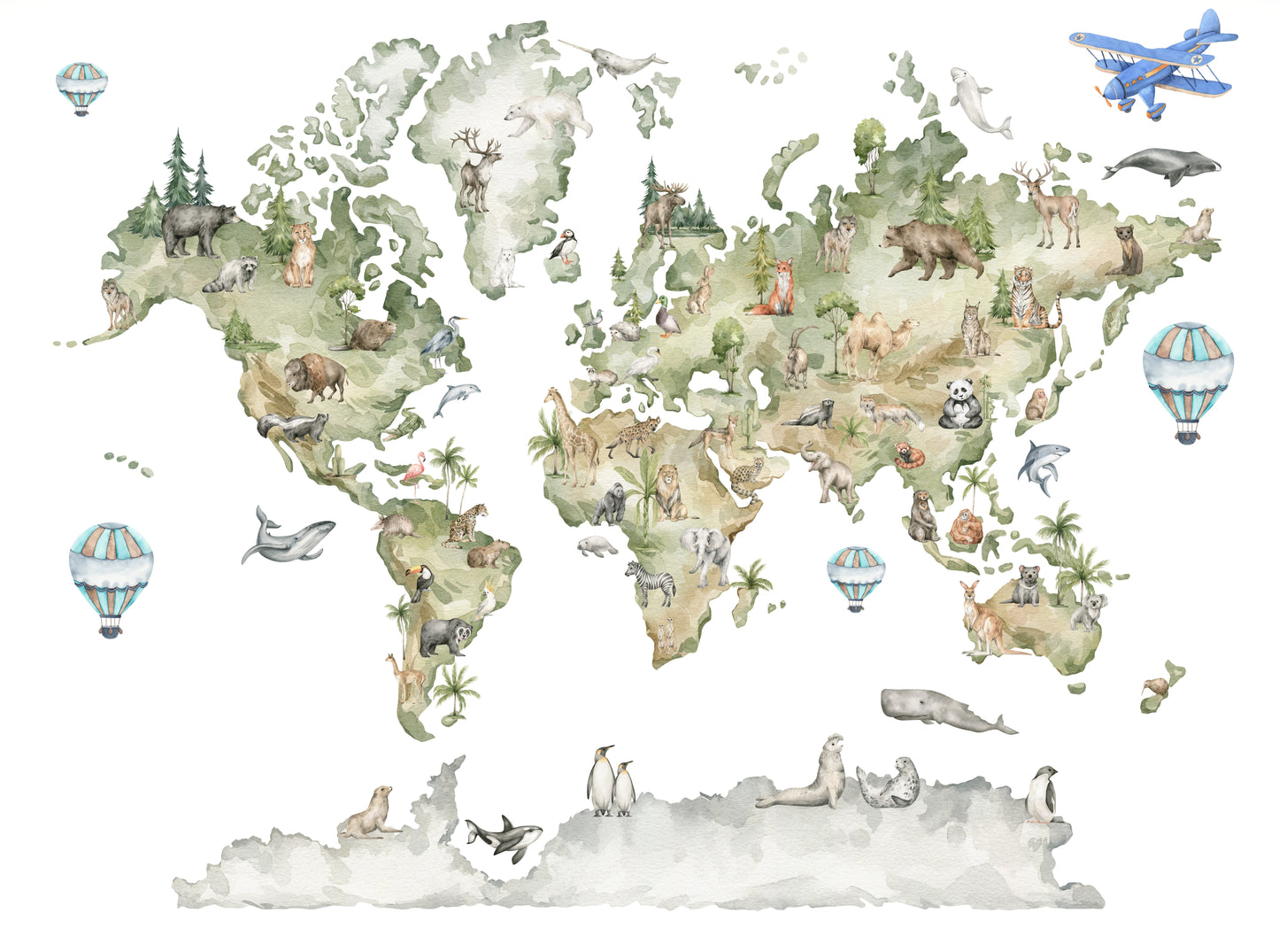 World Map wall stickers
