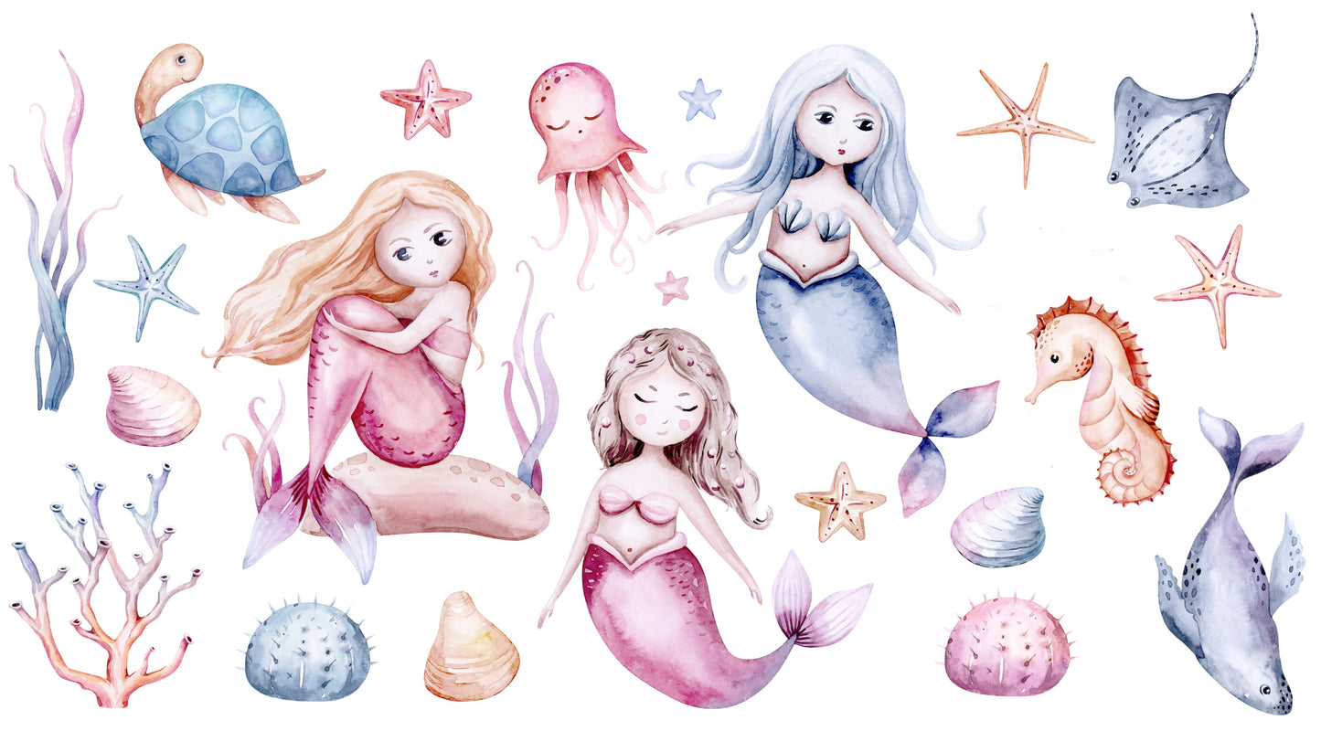 Mermaid wall stickers