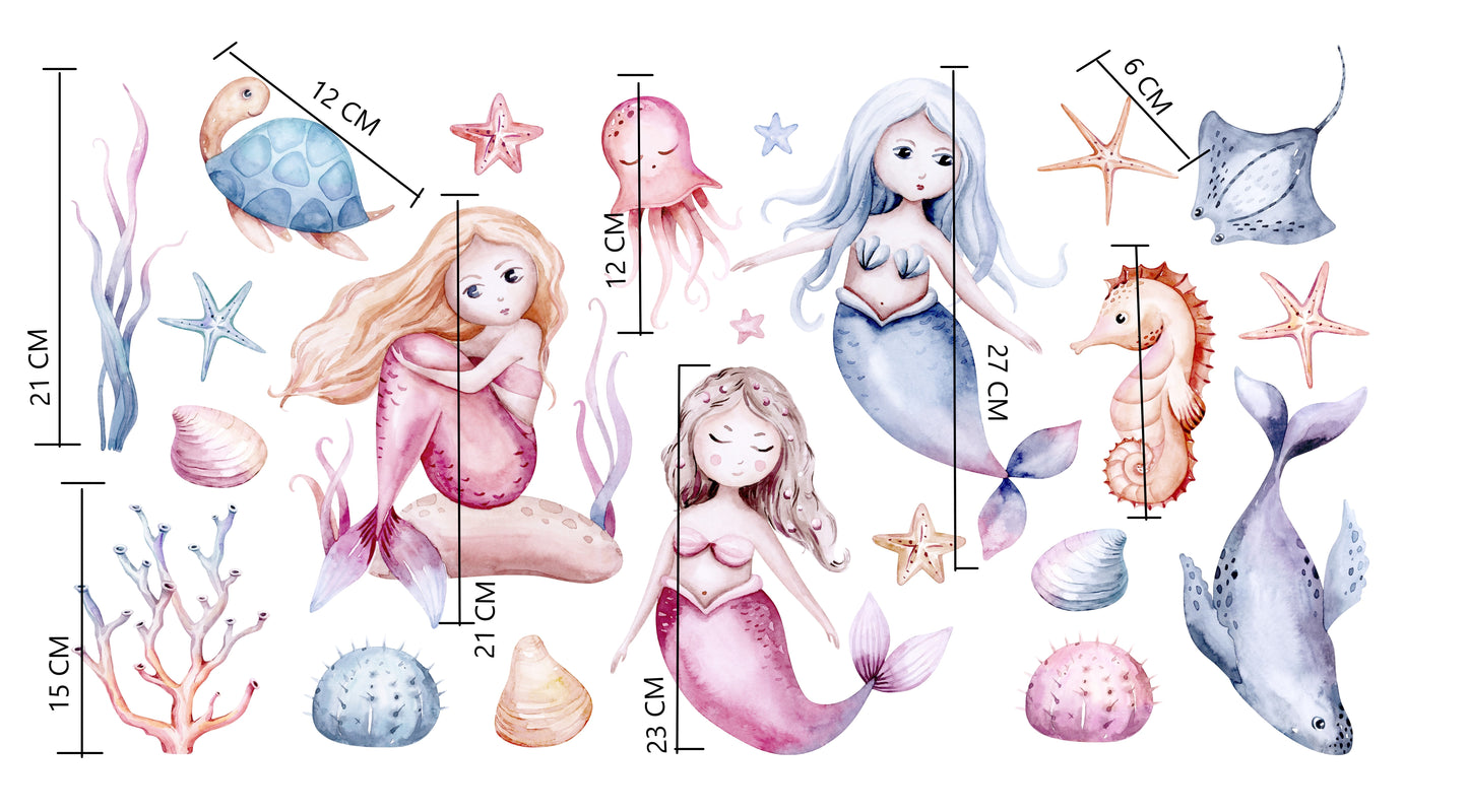 Mermaid wall stickers