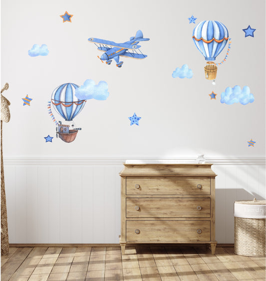 Hot air balloons - aeroplane wall stickers