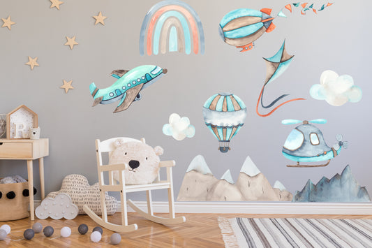 Fly in the sky wall stickers