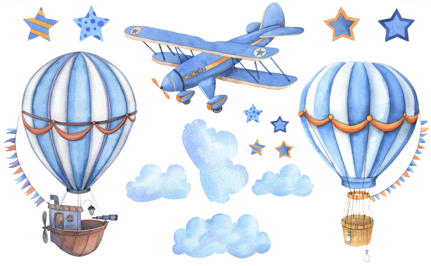 Hot air balloons - aeroplane wall stickers