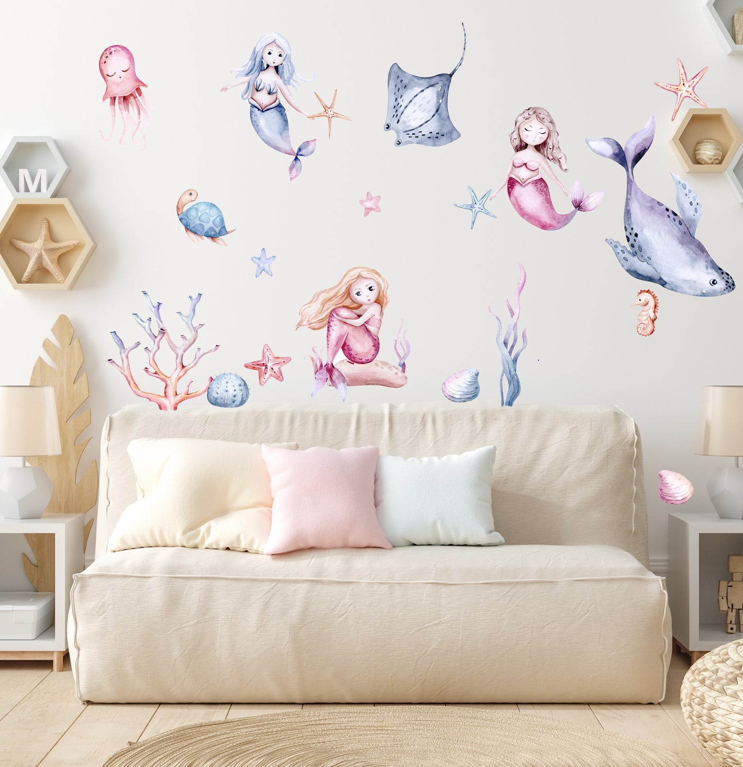 Mermaid wall stickers